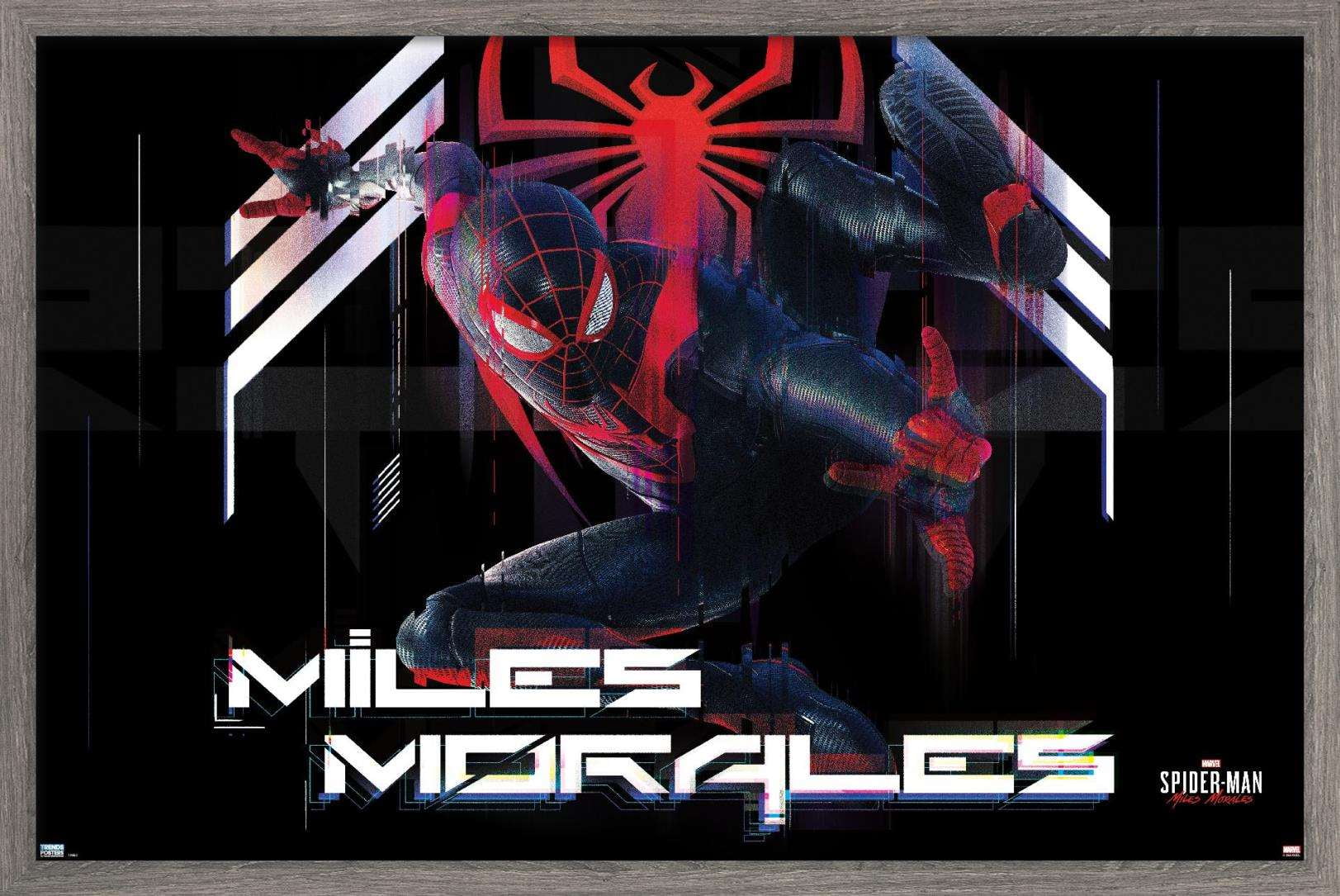 Marvel's Spider-Man: Miles Morales - Action Wall Poster, 14.725" x 22.375", Framed