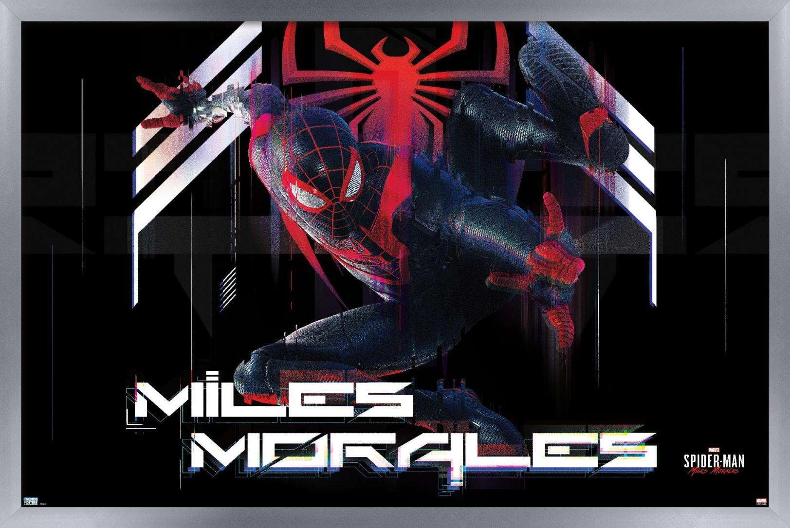 Marvel's Spider-Man: Miles Morales - Action Wall Poster, 14.725" x 22.375", Framed