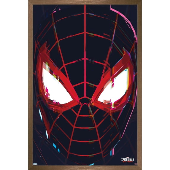 Marvel's Spider-Man: Miles Morales - Face Wall Poster, 14.725" x 22.375", Framed