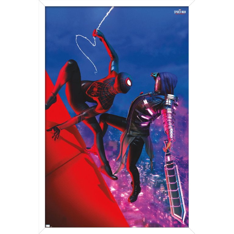 Trends International Marvel Spider-Man: Across The Spider-Verse - Static  One Sheet Framed Wall Poster Prints Black Framed Version 14.725 x 22.375