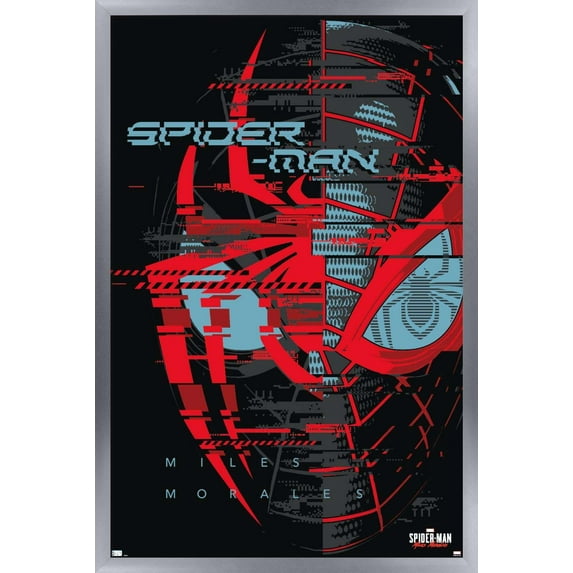 Marvel's Spider-Man: Miles Morales - Glitch Wall Poster, 22.375" x 34", Framed