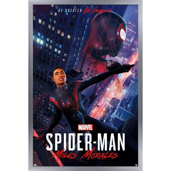 Marvel's Spider-Man: Miles Morales - Pose Wall Poster, 14.725" x 22.375", Framed