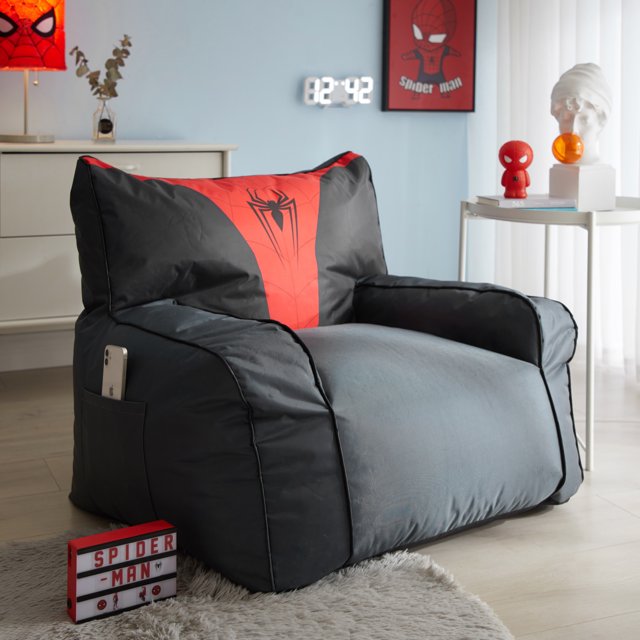 Marvel's Spiderman, Oversized Bean Chair, 3 ft, Black and Red