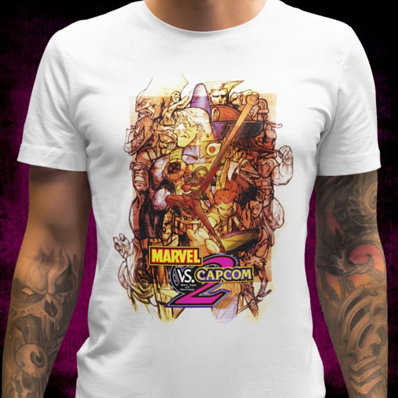 Marvel vs Capcom 2 - White T-Shirt. 90's. Retro gaming. Male & Female ...