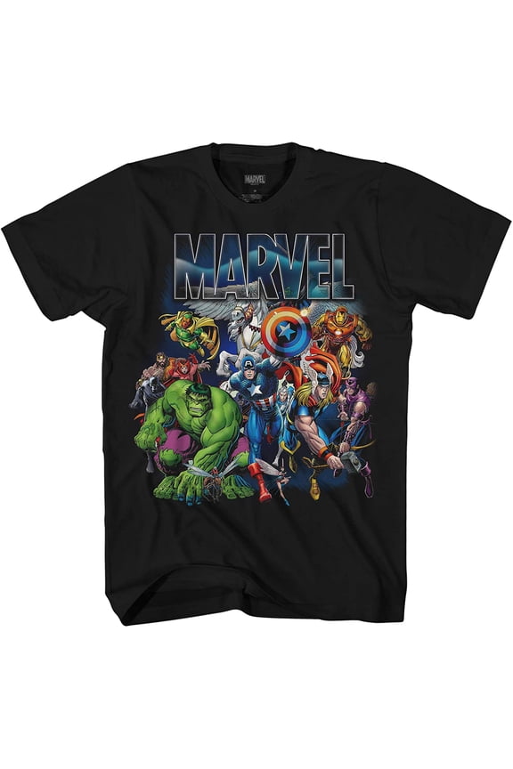Marvel with Wings Thor Hulk Iron Man Avengers Spiderman Daredevil Strange Loki Thanos Adult Mens Graphic Tee T-Shirt Apparelâ¦