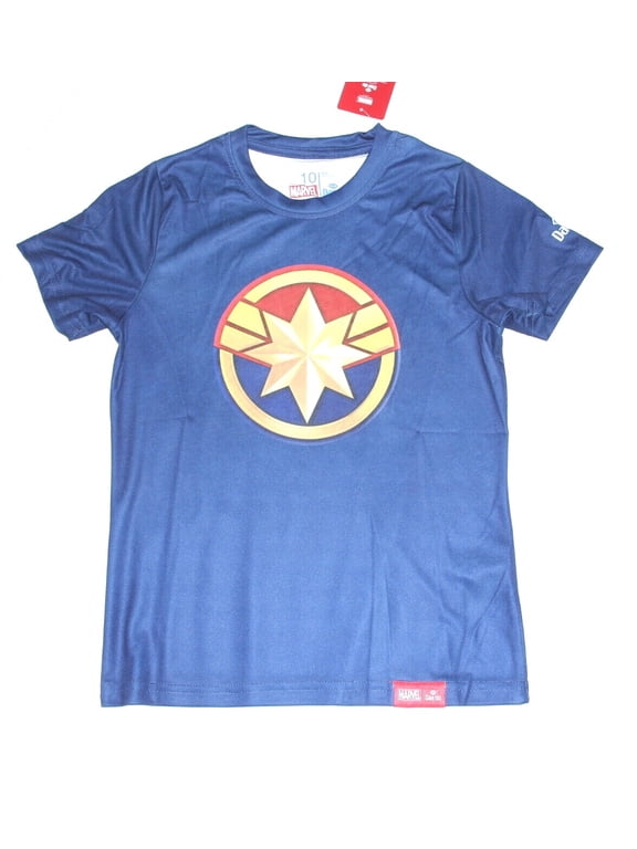 x Daedo Dae do Captain Marvel logo Boys Active wear tee shirt --NAVY Boys size 16