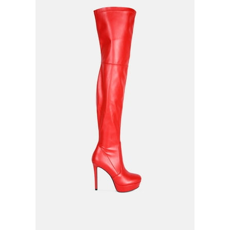Marvelettes Faux Leather High Heeled Long Boots