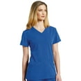 thumbnail image 1 of Marvella By White Cross Women's Mock Wrap Stretch Panel Solid Scrub Top, 1 of 1