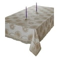 thumbnail image 1 of Marvelous Lace Tablecloth With Embroidered Round Scroll Design, Gold, 1 of 3