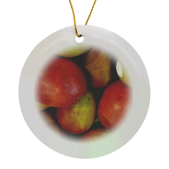 3drose, Marvelous Mangoes, Circle Porcelain Ornament