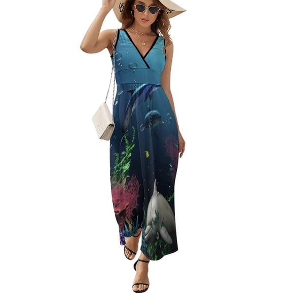 Marvels of The Sea Pattern Design Sleeveless Dress Summer Clothes for Women Women's Clothing 2025