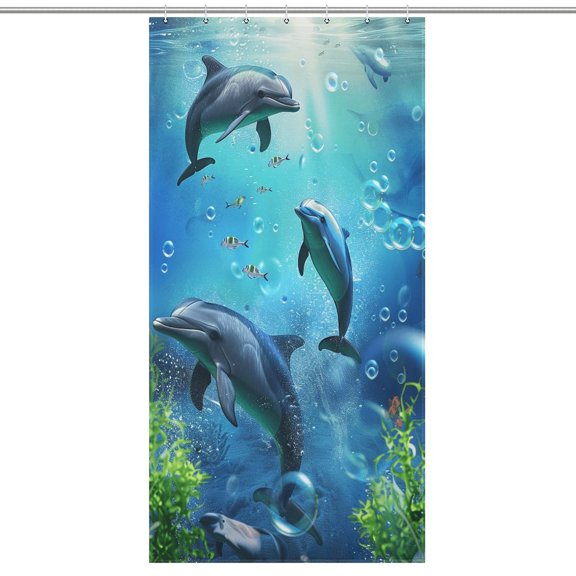 Marvels of The Sea Shower Curtain Modern Home Bathroom Bathtub Decor Waterproof Fabric with 12PCS Hooks