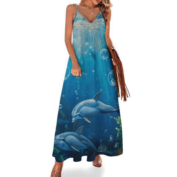 Marvels of The Sea Sleeveless Dress Woman Fashion Long Dresses Women's Summer Suit Dress Summer 2025 Women