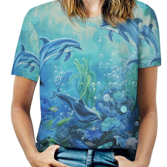 Marvels of The Sea Women's Short Sleeve Tops Casual Blouses T Shirt