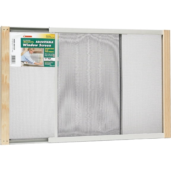 Thermwell Adjustable Window Screen - Steel Frame, Charcoal - 15 x 37 In.