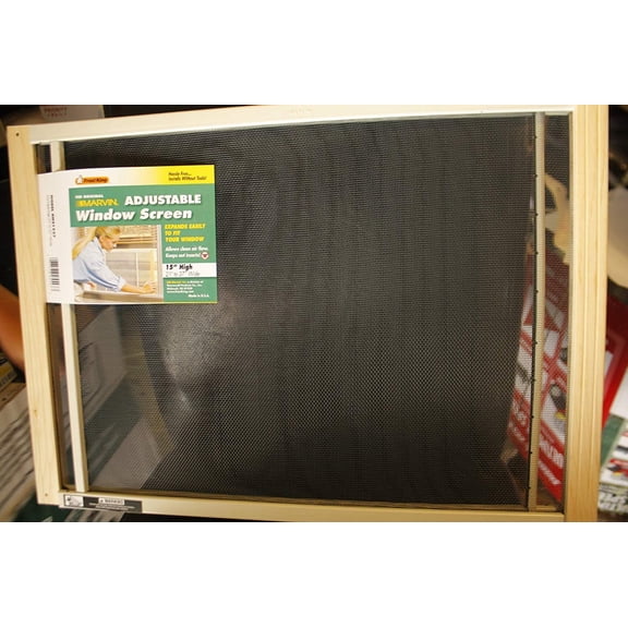 Thermwell Adjustable Window Screen - Steel Frame, Charcoal - 15 x 37 In.