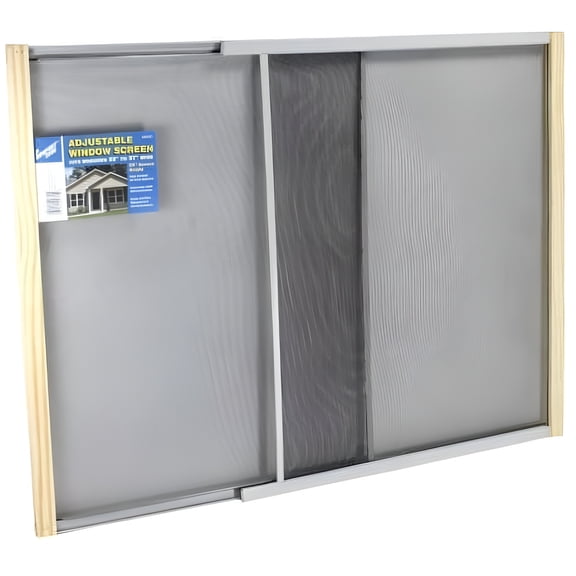 Marvin Adjustable Window Screen 24" Tall, 37"W, Extends from 21" to 37"W Steel Charcoal Extends from