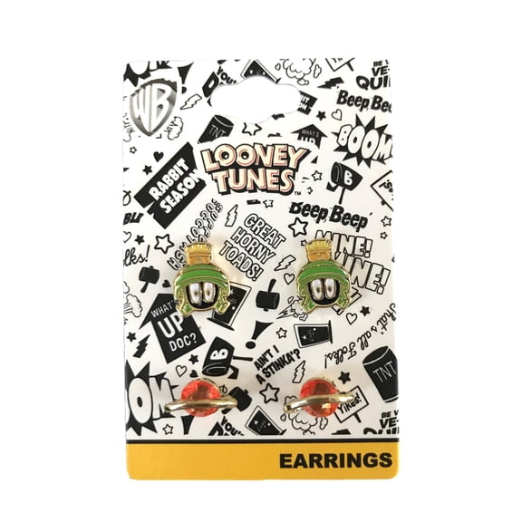 Marvin Martian Stud Earrings Set Looney Tunes Fan Jewelry