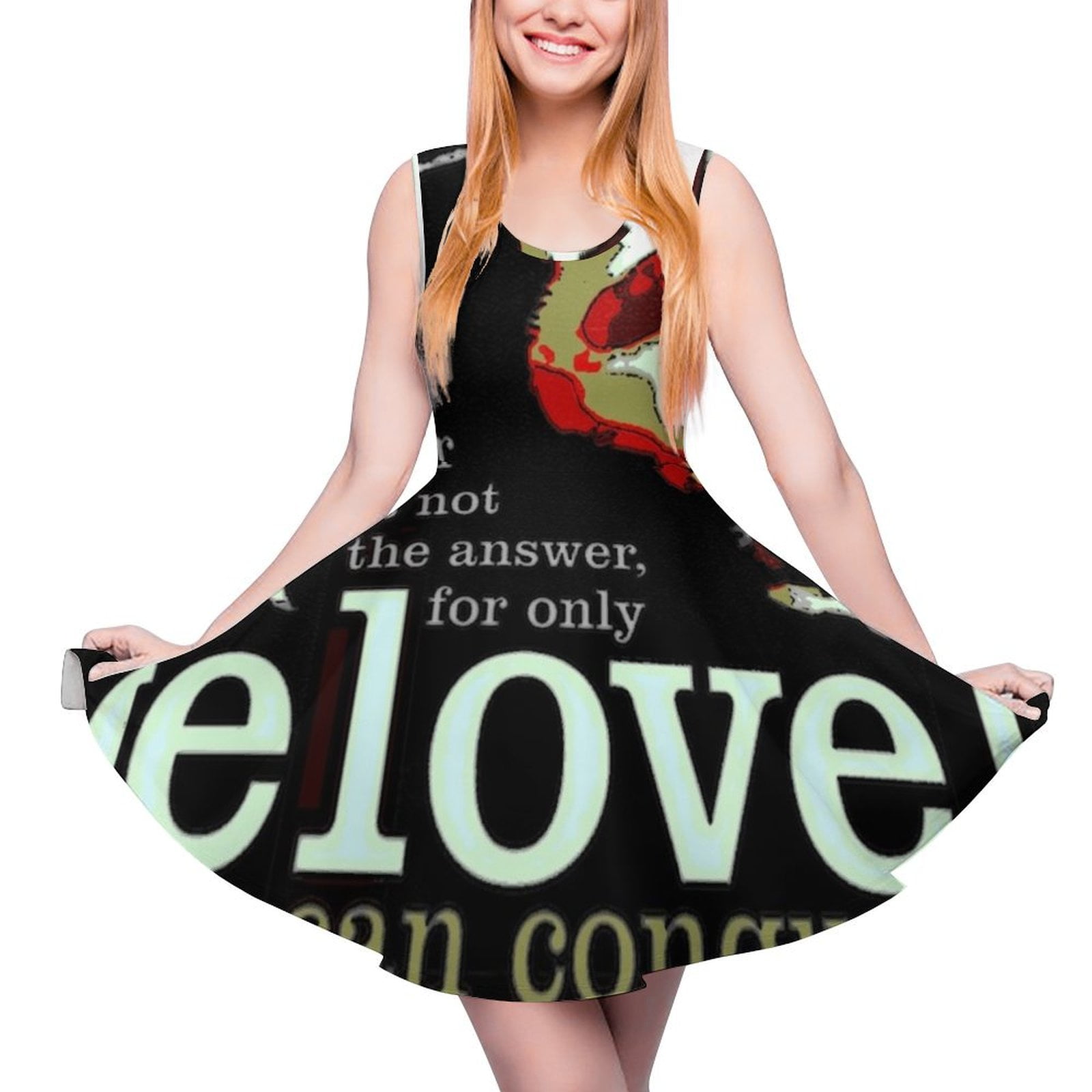 Marvin Says Love Can Conquer Hate Sleeveless Dress dress korean style