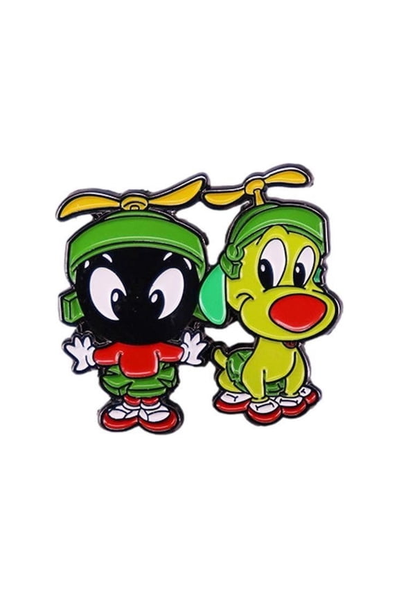 Marvin The Martian And K9 Cartoon Characters 1.25 Inches Tall Enamel Metal Pin