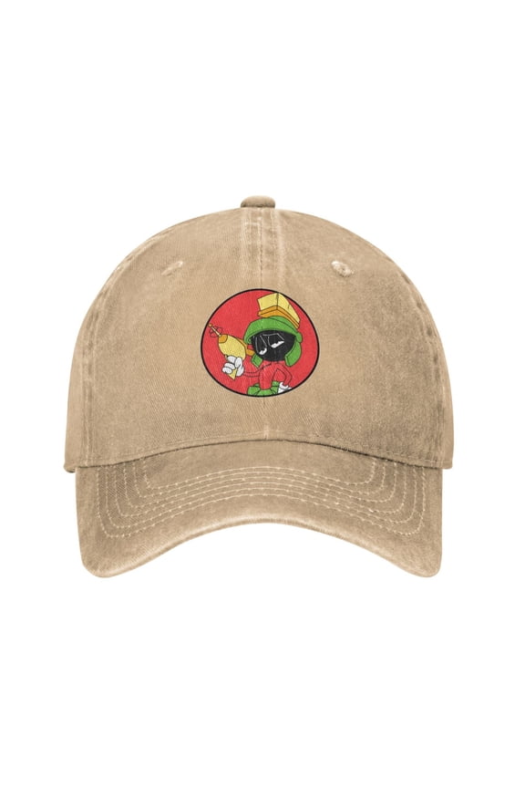 Marvin The Martian Logo Men And Women Denim Baseball Cap Adjustable Vintage Trucker Hat Washed Casquette Denim Cap Hat