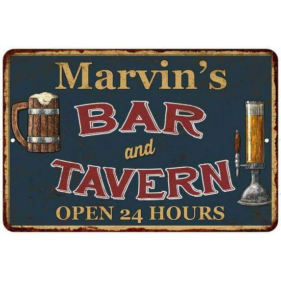 Marvin's Green Bar & Tavern Rustic Sign Decor 8x12 208120047498