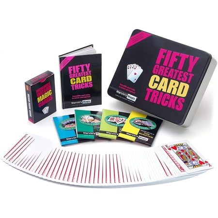 Marvin's Magic - Fifty Greatest Card Tricks Set Children & Adults Magic Card Set Includes Card Tricks, Close up Magic and Mind Reading Tricks Comes in Gift Set Tin Suitable for Age 8+