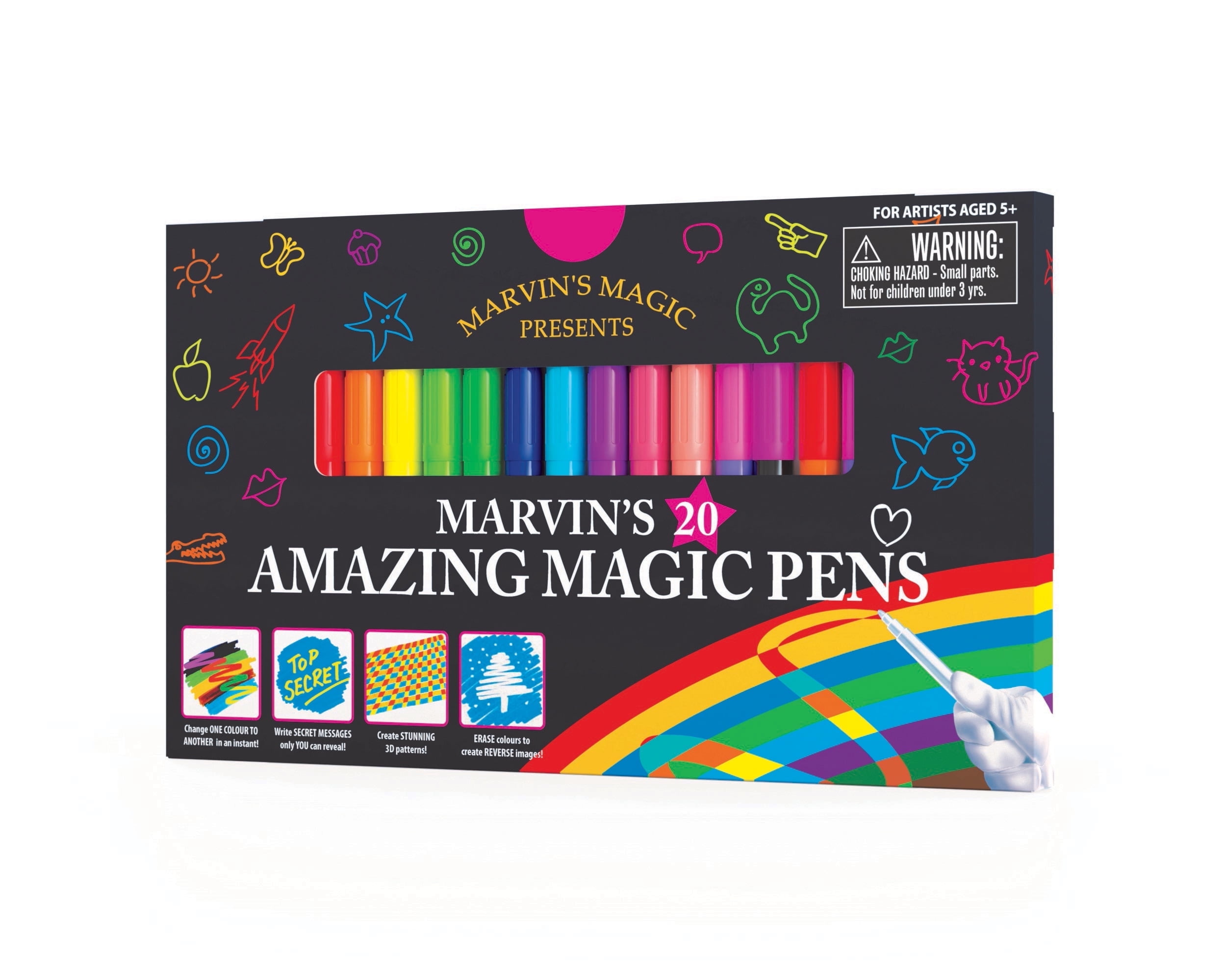 Marvin's Magic Magic Felt Tip Markers, Assorted Colors, 20 Count