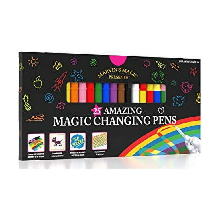 Marvin's Magic - Original x 20 Amazing Magic Pens - Color Changing Magic  Pen Art - Create 3D Lettering or Write Secret Messages - Includes 25 Magic  Pens - copy - 808446021913