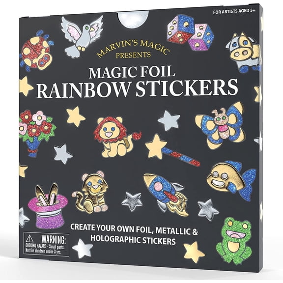 Marvin's Magic - Magic Foil Rainbow Stickers - Foil, Metallic & Holographic Stickers - Magical Art Supplies - 150 Stickers & More