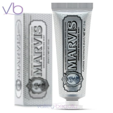 Marvis Smokers Whitening Mint | Rich and Creamy Toothpaste for Enamel Staining Removal, 25ml