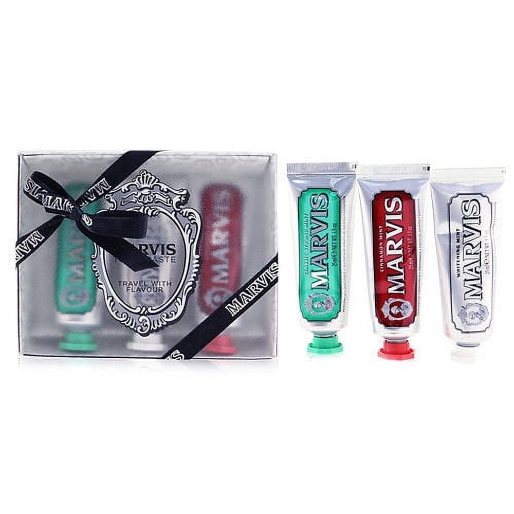 Marvis by Marvis Travel Set 3pcs- Classic Strong Mint, Whitening Mint, Cinnamon Mint Toothpaste - Trio for On-the-Go Oral Variety