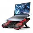 thumbnail image 1 of Marvo 6-Fan Laptop Cooling Pad, 6-Speed Fan Settings, 6-Level RGB Lighting, Dual USB Hub, Phone Stand for 9-17.3 Inch Laptops, 1 of 7