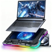 Marvo Gaming Laptop Cooling Pad, 5.5 Inch Fan for Heat Dissipation, 7-Level Height Adjustment, 2 USB Ports with Phone Stand for 14-19 Inch Laptops