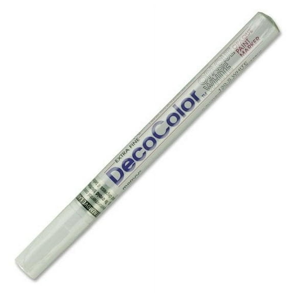 Marvy DecoColor Paint Marker - Extra Fine Marker Point Type - White Ink - 1 Each