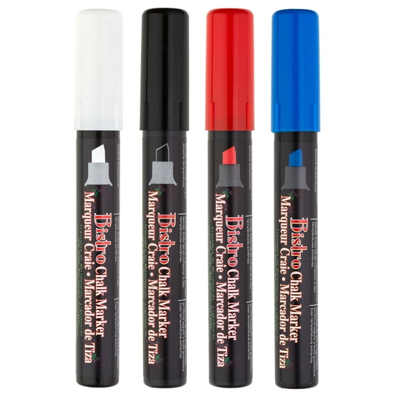 Marvy Uchida Bistro Chalk Marker Set with Chisel Tip for Non-Porous Surfaces