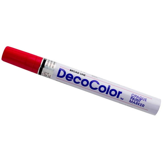 Marvy Uchida Broad Line Opaque Paint Marker, Red, 1/Pack
