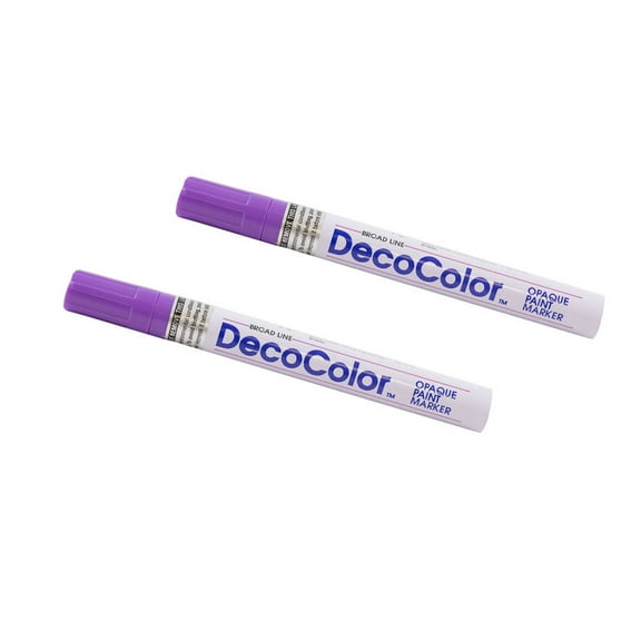 Marvy Uchida Broad Line Opaque Paint Markers, 2/Pack, Hot Purple