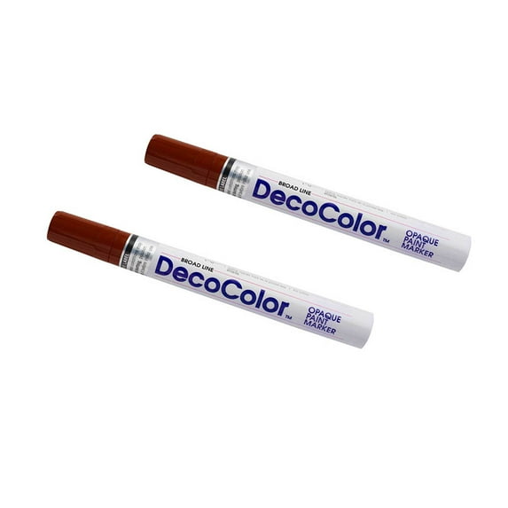 Marvy Uchida Broad Line Opaque Paint Markers, Brown, 2/Pack