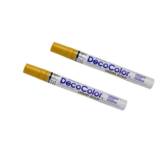Marvy Uchida Broad Line Opaque Paint Markers, Gold, 2/Pack