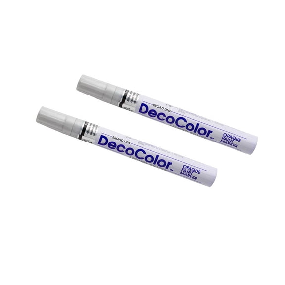 Marvy Uchida Broad Line Opaque Paint Markers, Silver, 2/Pack