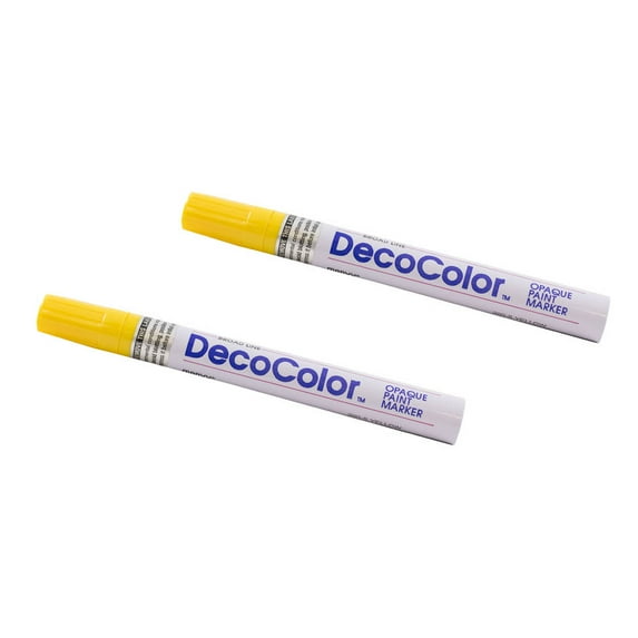 Marvy Uchida Broad Line Opaque Paint Markers, Yellow, 2/Pack