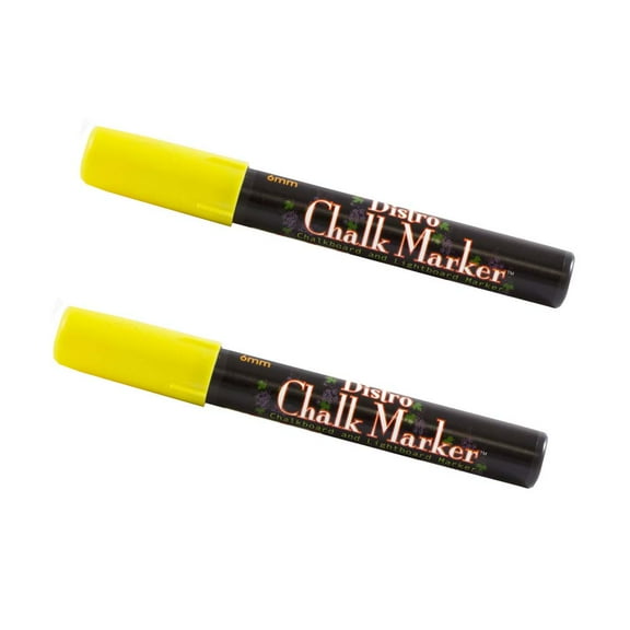 Marvy Uchida Broad Point Chalk Markers, Yellow, 2/Pack