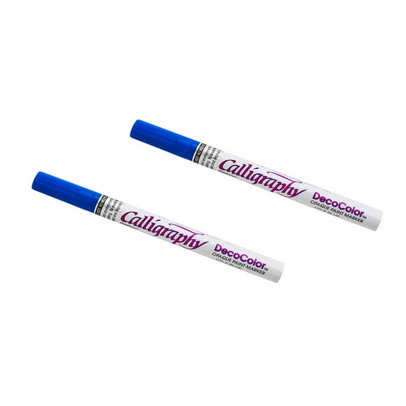 Marvy Uchida Calligraphy Opaque Paint Markers, Blue, 2/Pack
