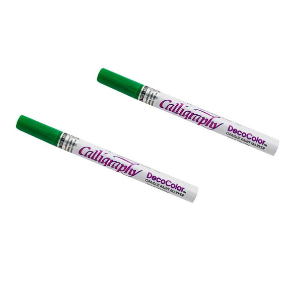 Marvy Uchida Calligraphy Opaque Paint Markers, Green, 2/Pack
