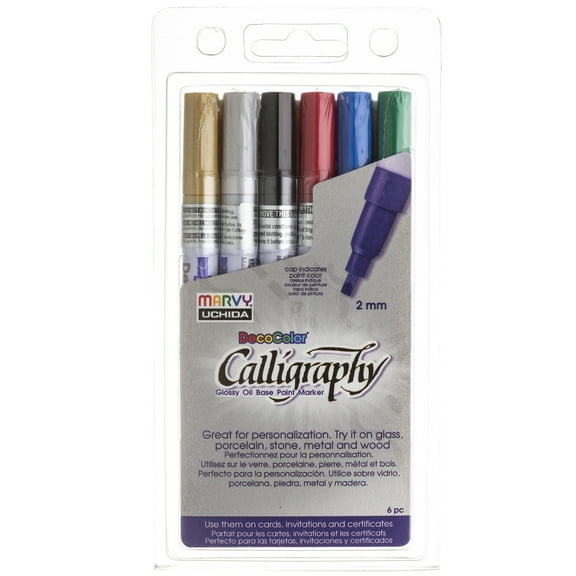 DECOCOLOR CALLIGRAPHY PAINT MARKER 6 PIECE SET