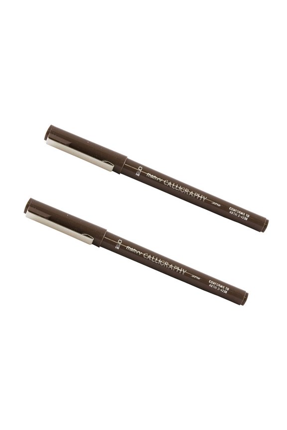 Calligraphy Pens, 2.0 mm, Brown, 2/Pack