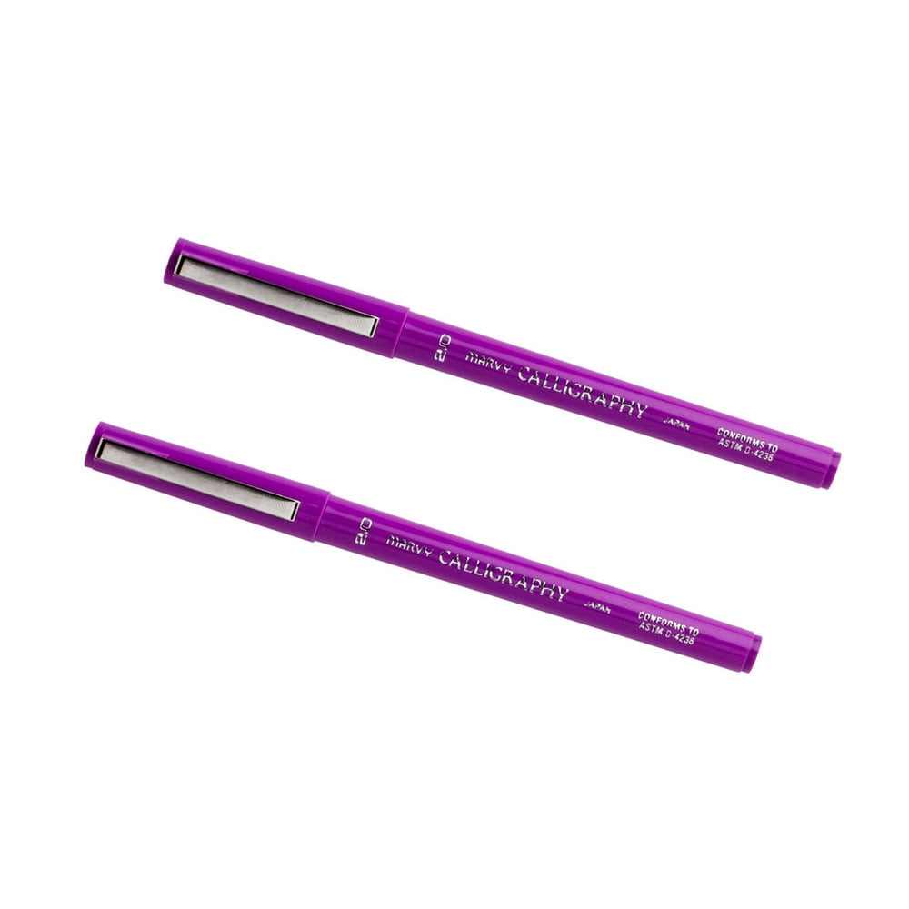 Marvy Uchida Calligraphy Pens, 2.0 mm, Lilac, 2/Pack