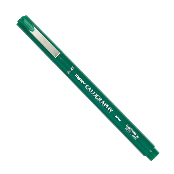 Marvy Uchida Calligraphy Pens, 5.0 mm, Green, 2/Pack