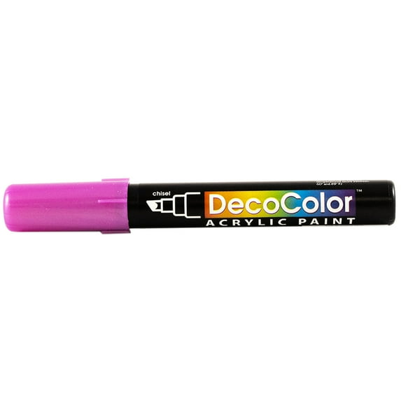 Marvy Uchida Chisel Tip Acrylic Paint Marker, 1/Pack, Metallic Violet Red